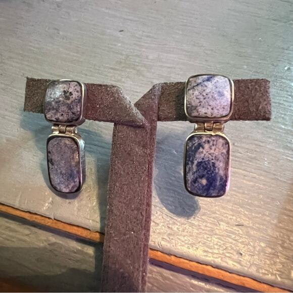 925 Sterling Silver & Stone Necklace & Earrings - Picture 4 of 11